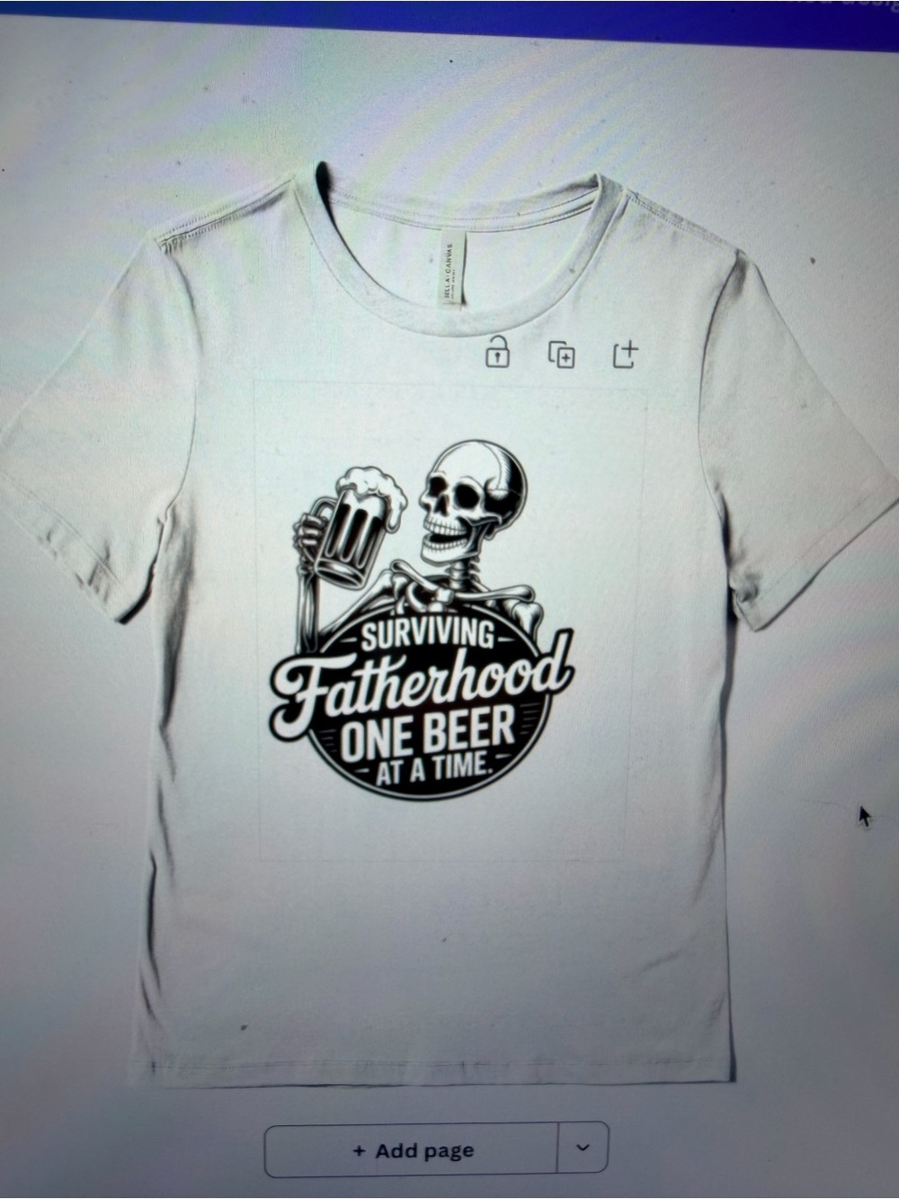 Men's White 'Surviving Fatherhood One Beer At A Time' Graphic Tee